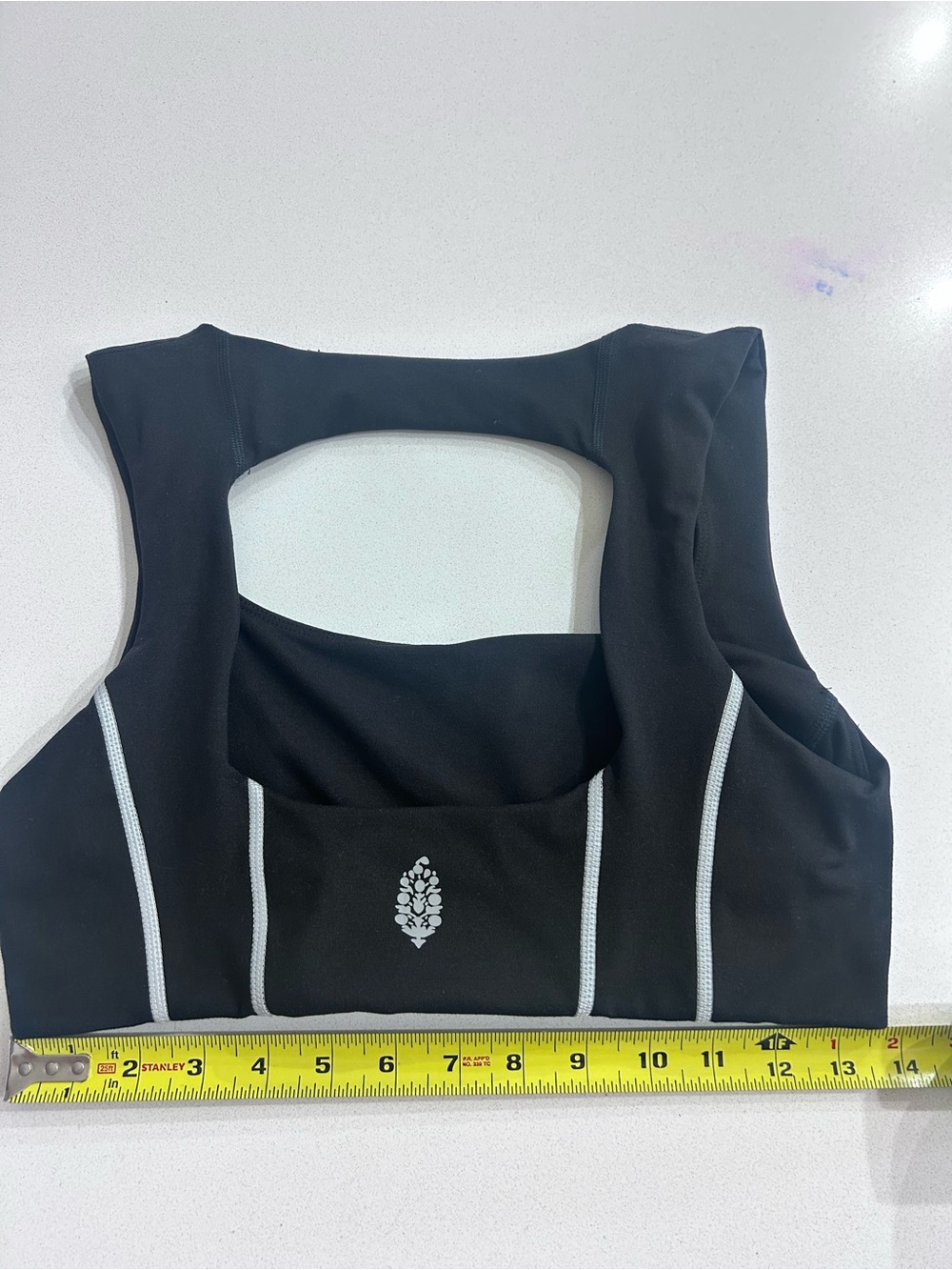 Free People Women's Black Sports Bra with Contrast Piping MEDIUM